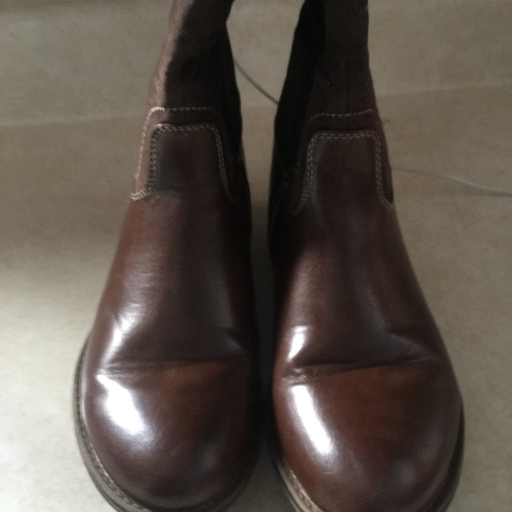 Maurices Tall Brown Boots Samantha Faux Suede Size 7M 1" Heel - Picture 9 of 15